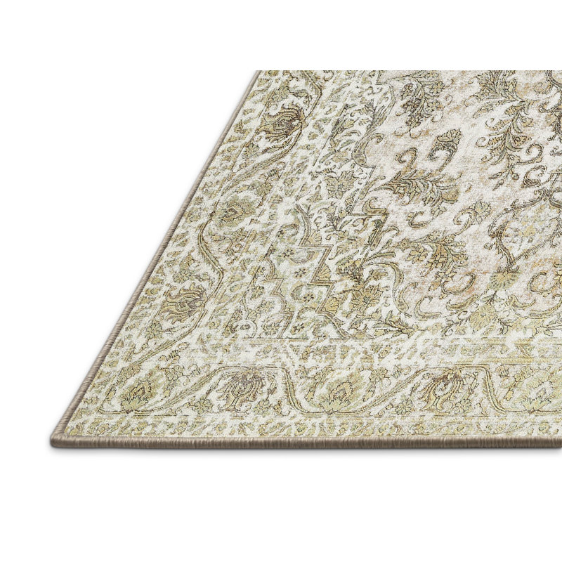 Tapis traditionnel gris / blanc Greaves, Rectangle 8 pi x 12 pi