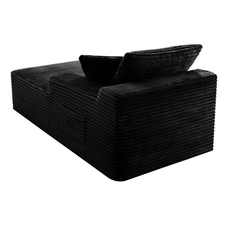 Modular Compression Sofa (Black), Black Corduroy