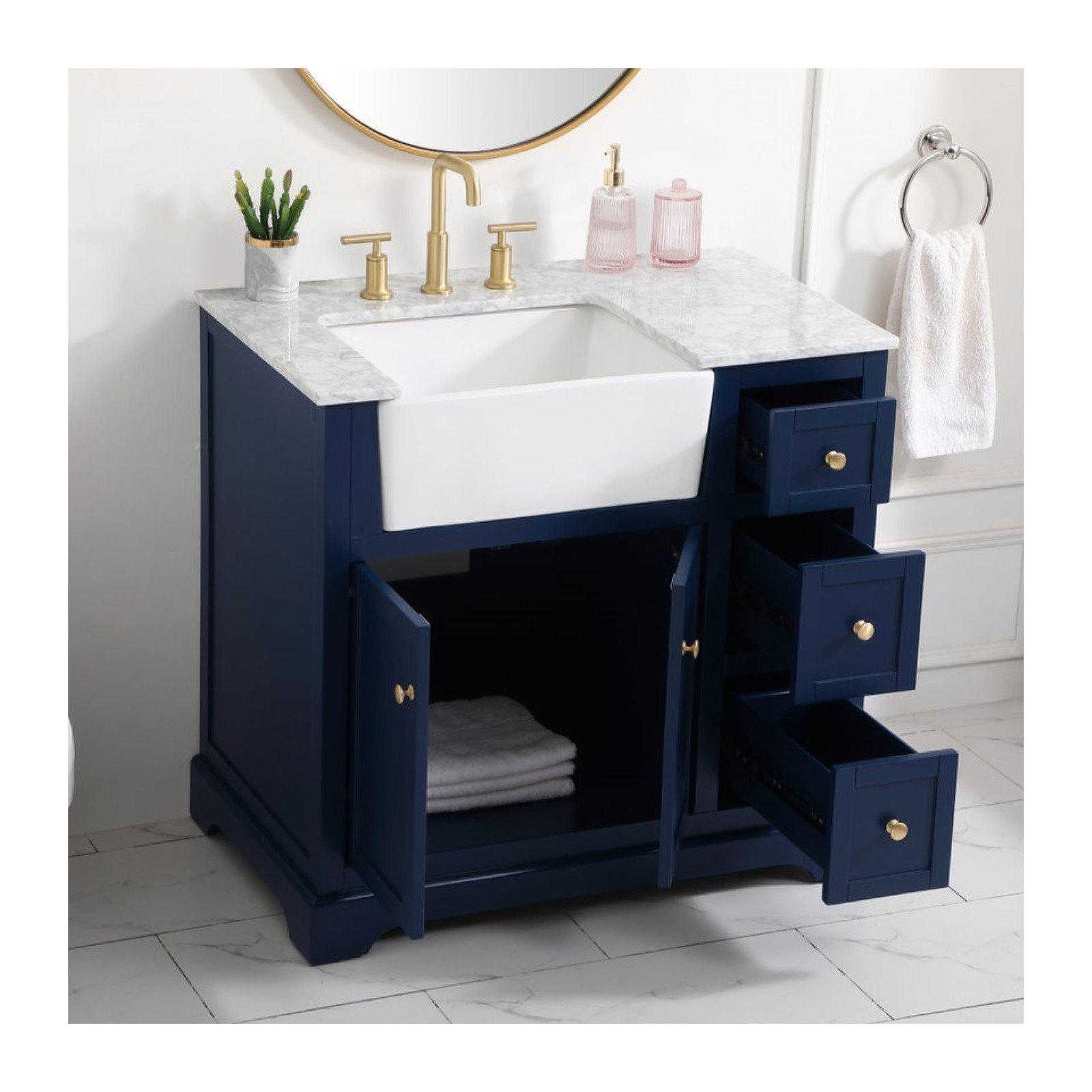 Pardue 36'' Single Bathroom Vanity, Blue