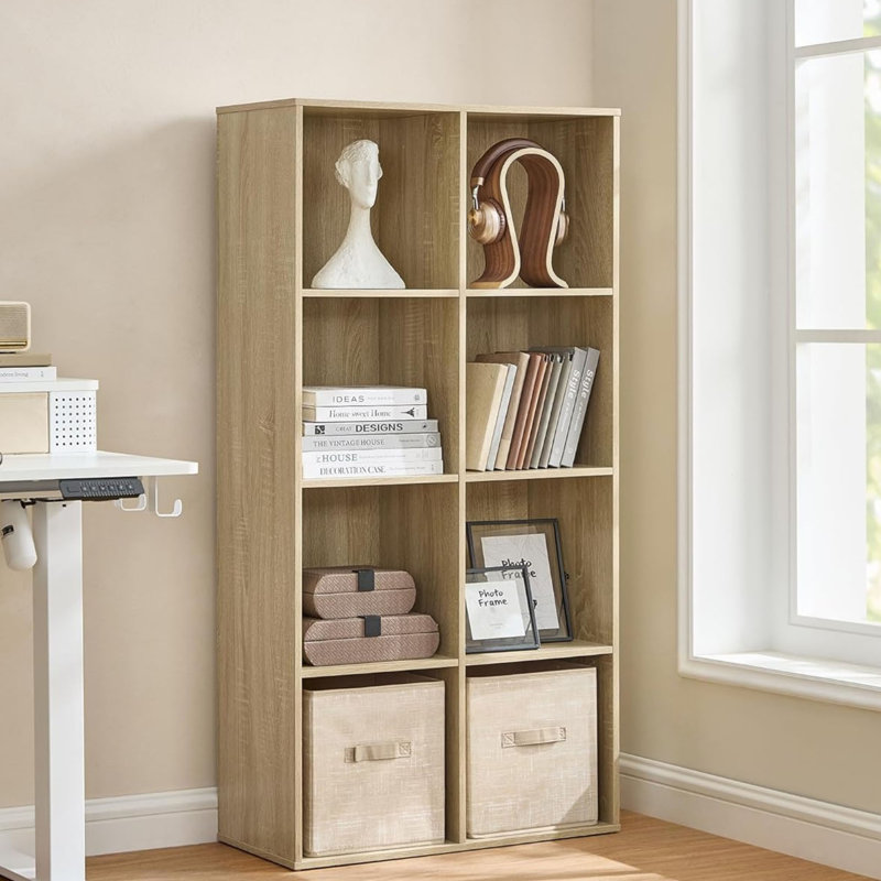 128.9 cm H x 65.1 cm W Cube Bookcase, Beige