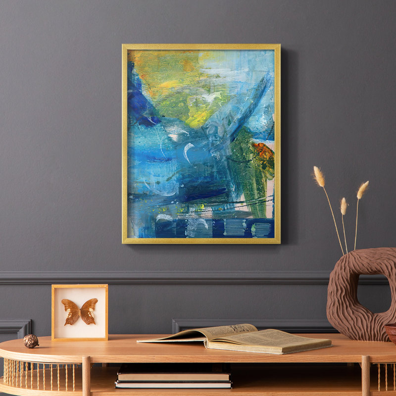 «Spring Winds IV», reproduction encadrée - bois massif, H 14 po x l 11 po, Or