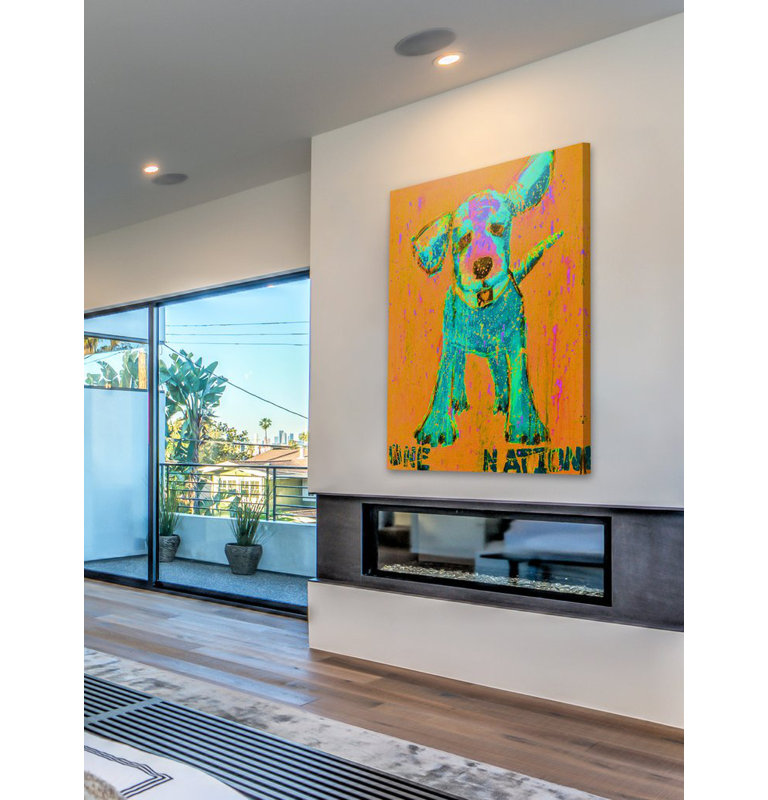 «Pink and Orange One Nation», reproduction sur toile tendue, H 24 po x l 16 po x P 1,5 po