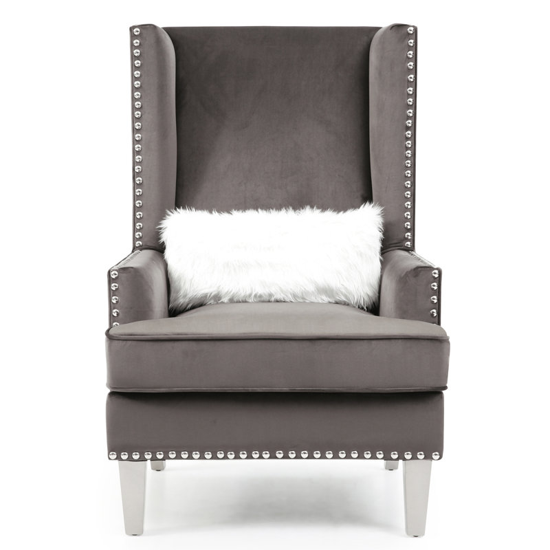 Élégant fauteuil traditionnel gris foncé