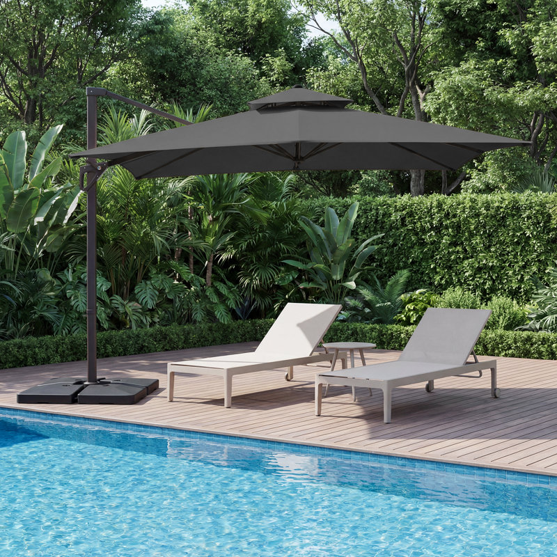 Parasol en porte-à-faux Pulk, Gris, L 120 po x P 120 po