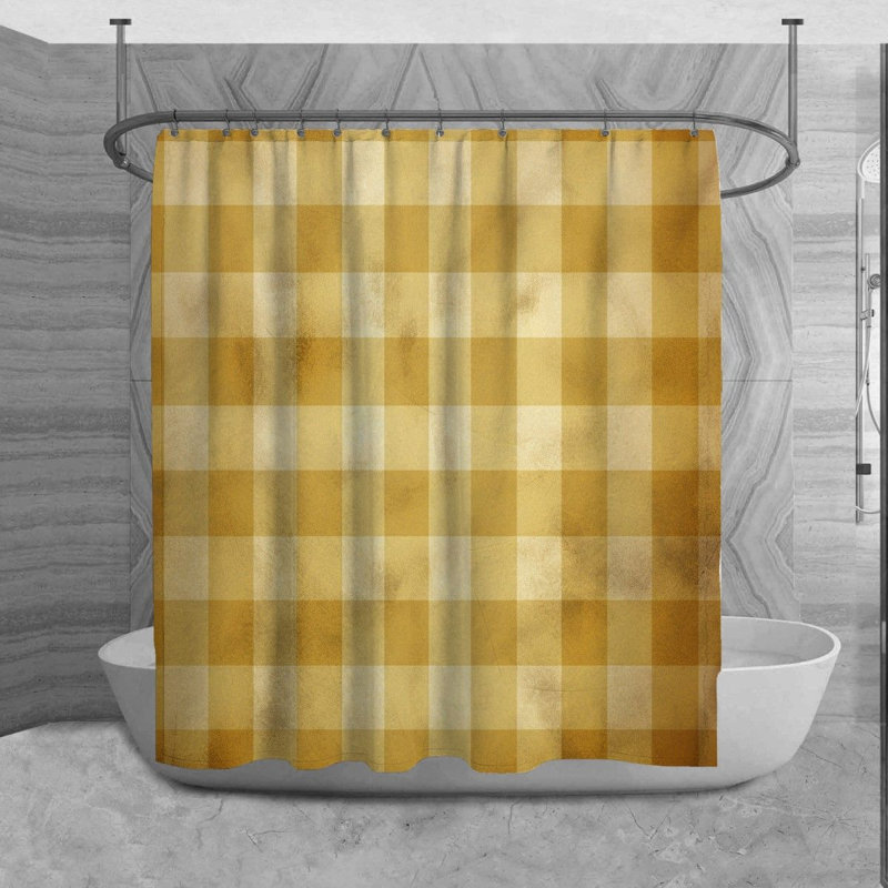 Rideau de douche en guingan Naghmeh, H 73 po x l 70 po