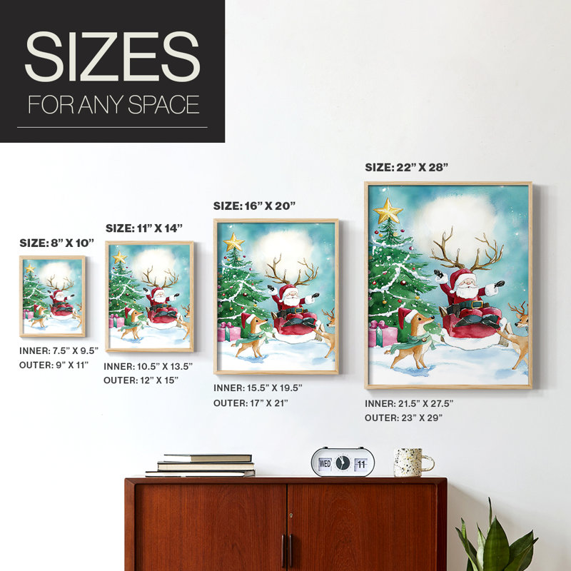 «Christmas Holiday Art DCCLIV», reproduction d'art encadrée - bois massif, Naturel, H 21 po x l 17 po