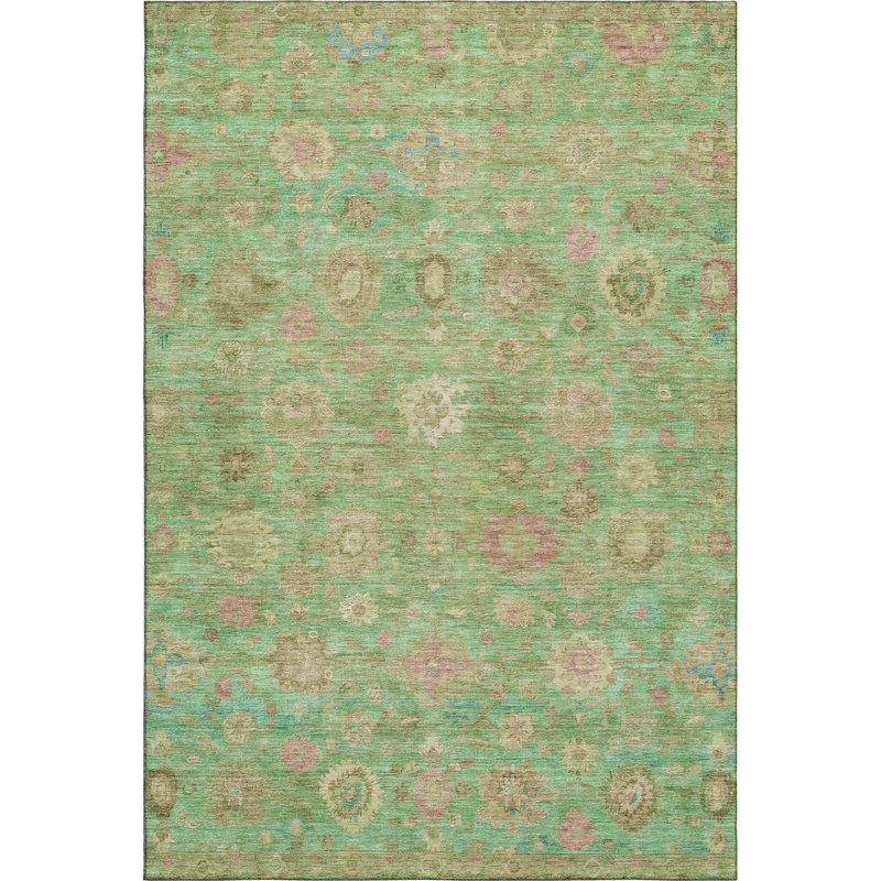 Premium Machine Washable Verlin AMF1770 Damask Rug, Rectangle 9' x 12'