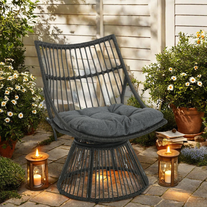 Comfort Patio Lounge Chairs Pe Rattan Iron Boho Modern Patio Seating