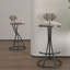 Ensemble de 2 tabourets de bar rembourrés avec tabourets rayés de hauteur comptoir en velours moderne pour îlot de cuisine, salon-856077546-856077547