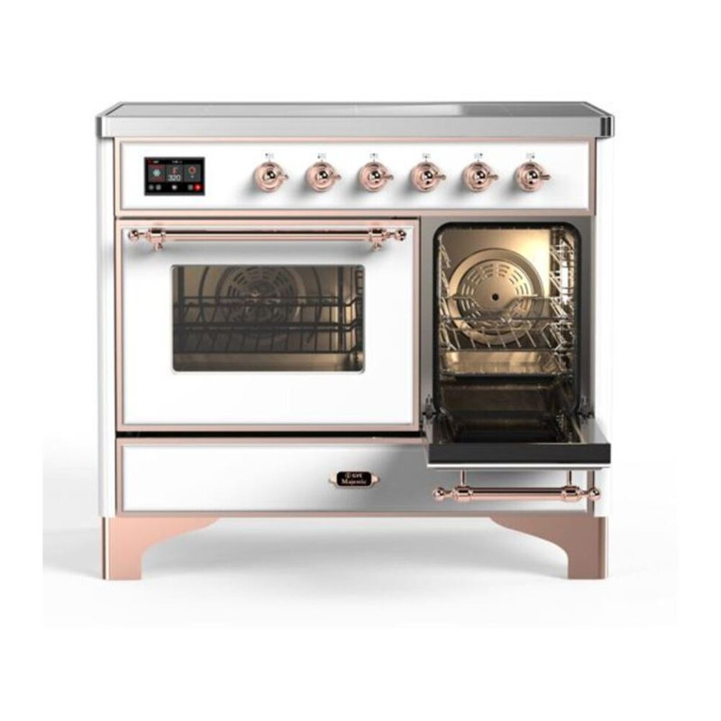 Majestic II 40" Freestanding Induction Range, White/Copper