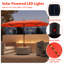 Grand parasol de patio 13 pi avec lumières solaires à DEL et manivelle 12 baleines robustes-1378704947