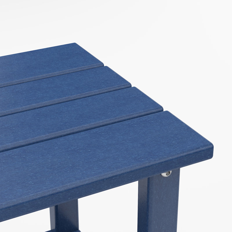 Table d'appoint de terrasse extérieure en PEHD toutes saisons 16,5 po Adirondack, Marine