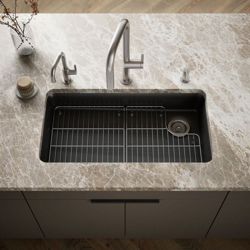 Cairn 33 In. X 18-5/16 In. X 5-11/16 In. Undermount Single-Bowl Kitchen Sink, Matte Graphite