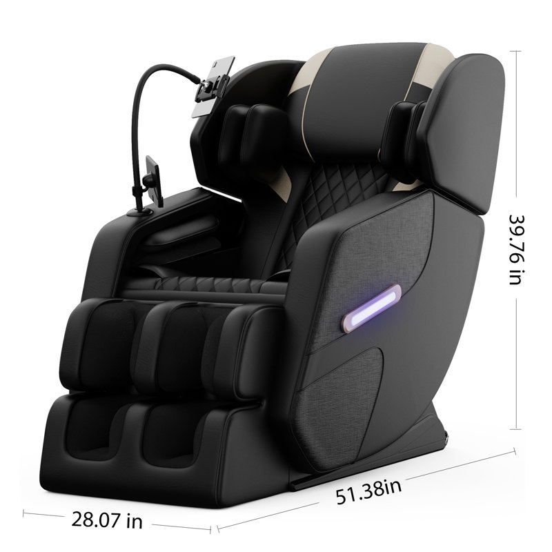 Massage Chair Recliner With Zero Gravity With Full Body Air Pressure , Black