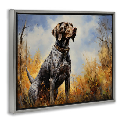 Brown Bird Hunting Dog Floating Frame, design by Creative Studio