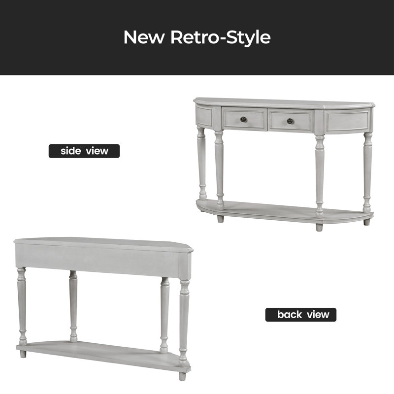 Console Roshawna 52, Gris délavé, Gris délavé