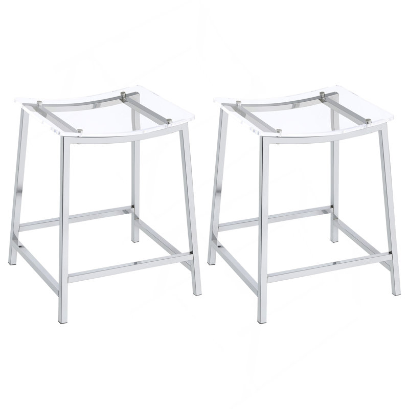 Tabouret de comptoir Staten Chrome (ensemble de 2)
