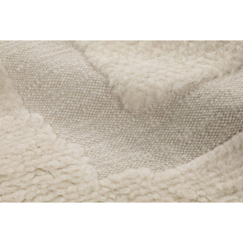 Mayan Wool Geometric Area Rug in Ivory/Beige, Rectangle 8' x 10'