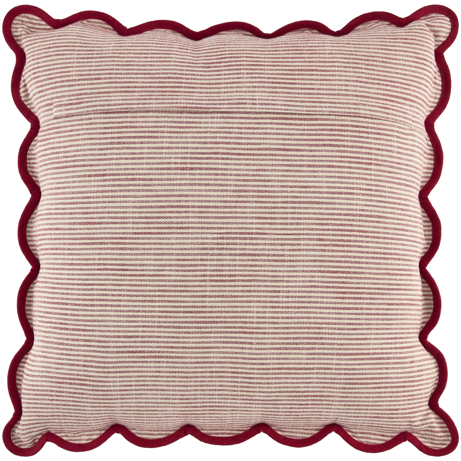 Arcella Striped Cotton Throw Pillow, Red/White, Square 22", Pillow Cover Only - No Insert