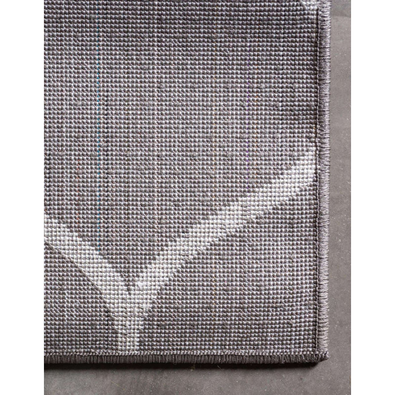 Tapis gris foncé Lllan, Rectangle 7 pi 10 po x 11 pi