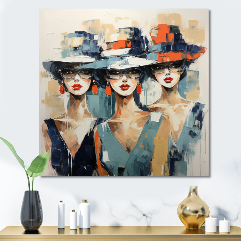 Collection Jamiqua Fashion Hats I - Imprimé, H 24 po x l 24 po x P 1 po, Toile tendue