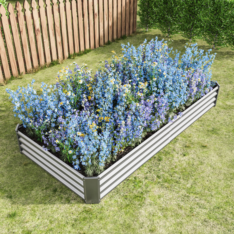 Metal Raised Garden Bed - For Vegetables, Herbs, Flowers 91.32 In. Long, Rust Coating 7.6X3.7X0.98Ft Herb Rust, Spacious For Optimal Plant Growth