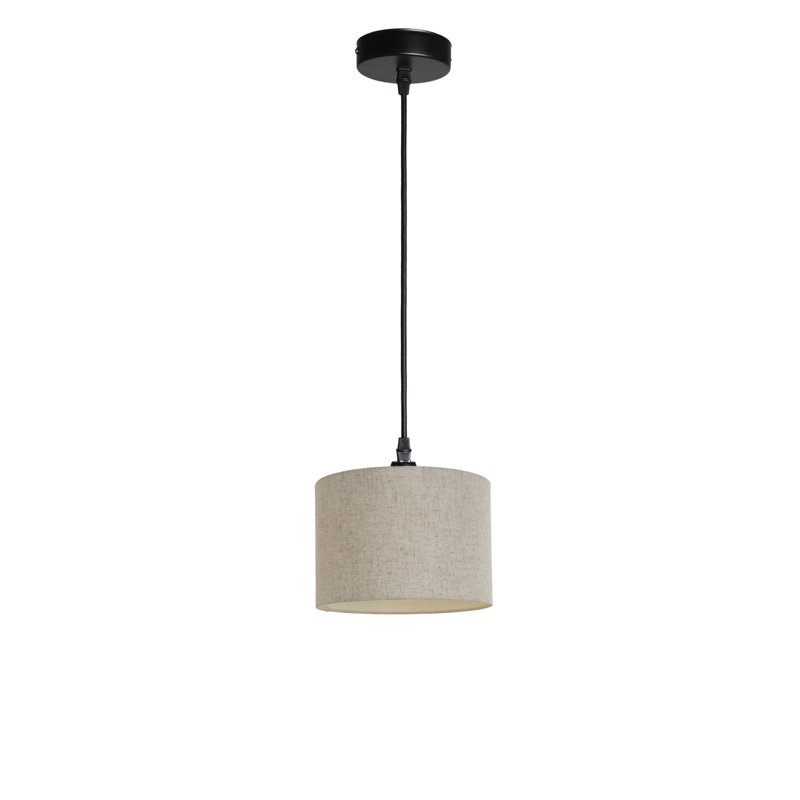 Khamoni 1 - Light Drum Pendant, 105cm H x 58cm W x 51cm D, Natural, Black