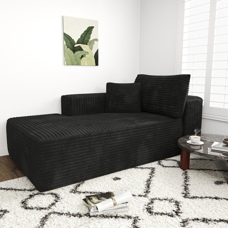 Boneless Cloudy Chaise, No Assembly Required, Modern Upholstered Corduroy Chaise With Deep Seat For Living Room Bedroom