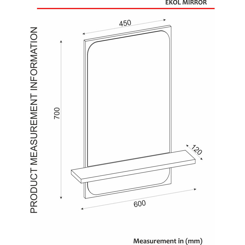 Ferrel Engineered Wood Flat Wall Mirror with Shelves