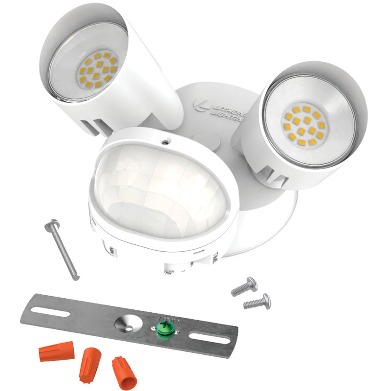 White Dual Head LED Outdoor Security Flood Light with Motion Sensor