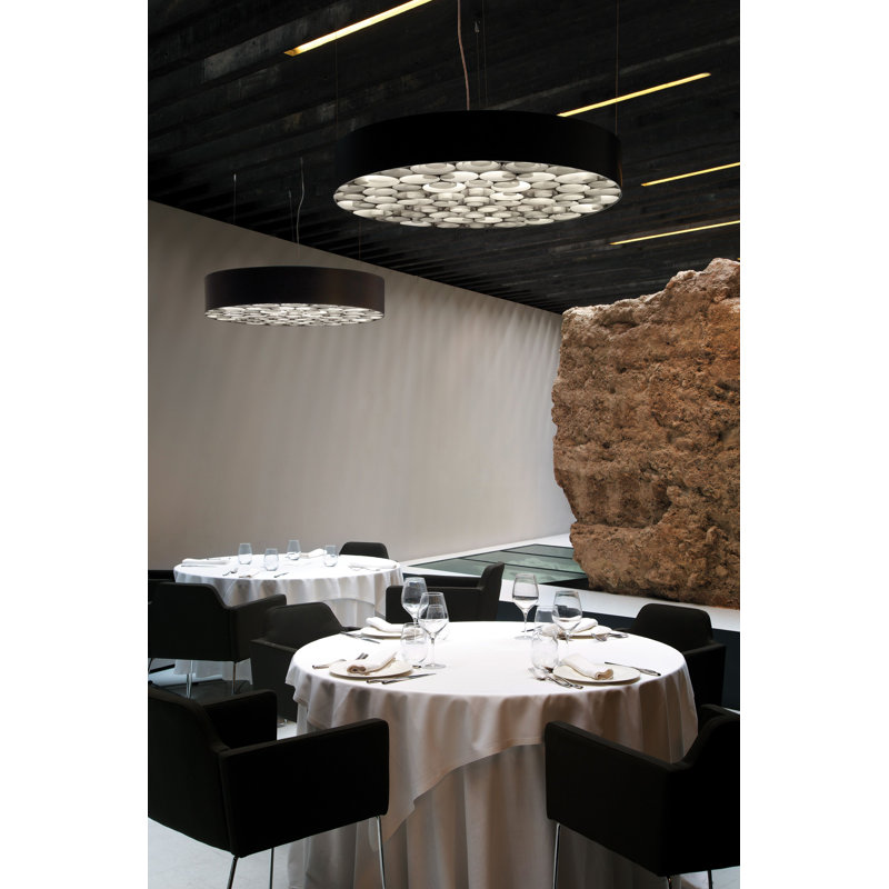 Spiro LED Chandelier, Black Outer, Pale Rose, 5.9" H x 29.5" W x 29.5" D