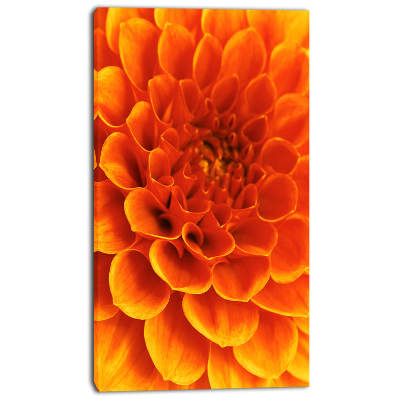" Orange Abstract Flower And Petals ", 32" H x 16" W x 1" D