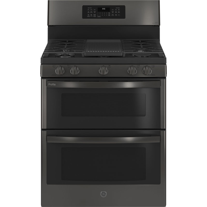 GE Profile™ 30" Sealed Burners Double Oven, Black