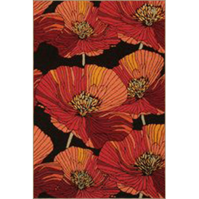 Black Creative Geometric Woven Base Washable Rug