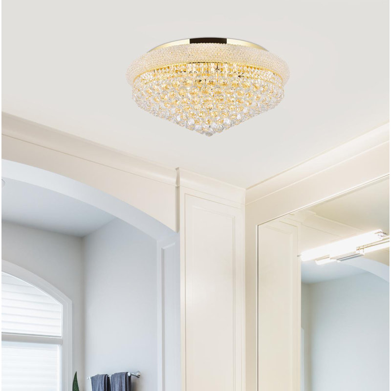 Plafonnier encastré 28 po 15 lumières Gaelle, Or, Coupe royale
