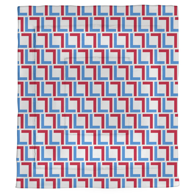 Édredon simple Football Luxury, Édredon simple TG, Blanc / bleu clair / rouge