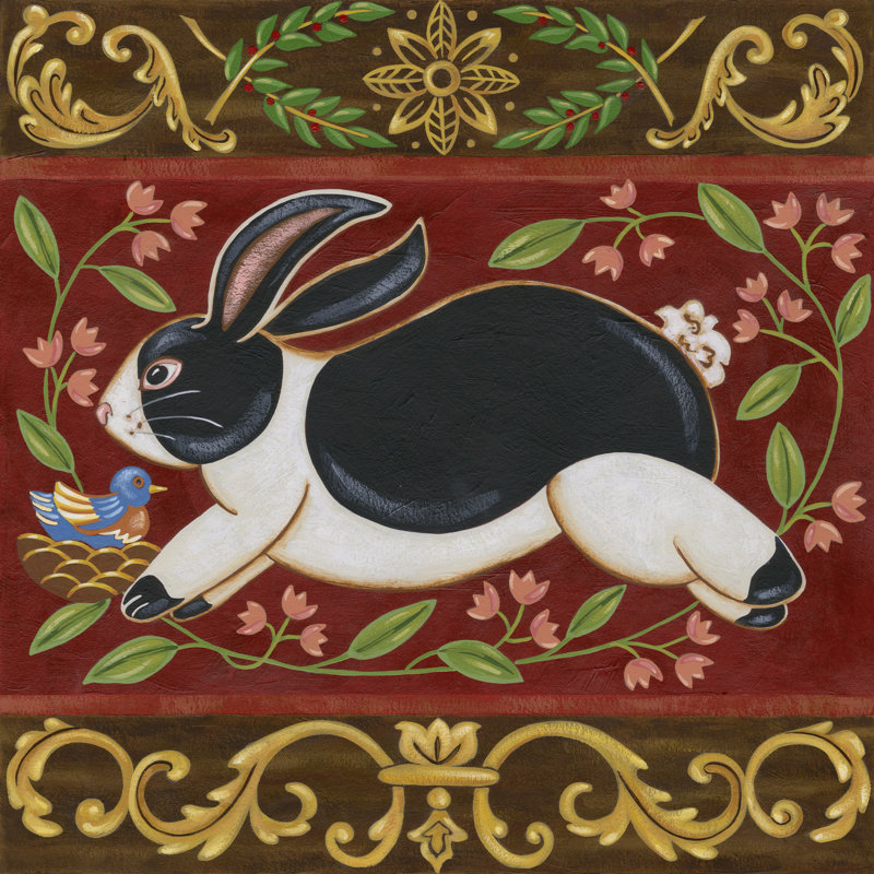 Folk Rabbit I by Vision Studio - Wrapped Canvas Print, 122cm H x 122cm W