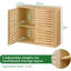 Wojtek Bamboo 2 Tier Bathroom Wall Cabinet with Adjustable Shelf, Double Door Cabinet