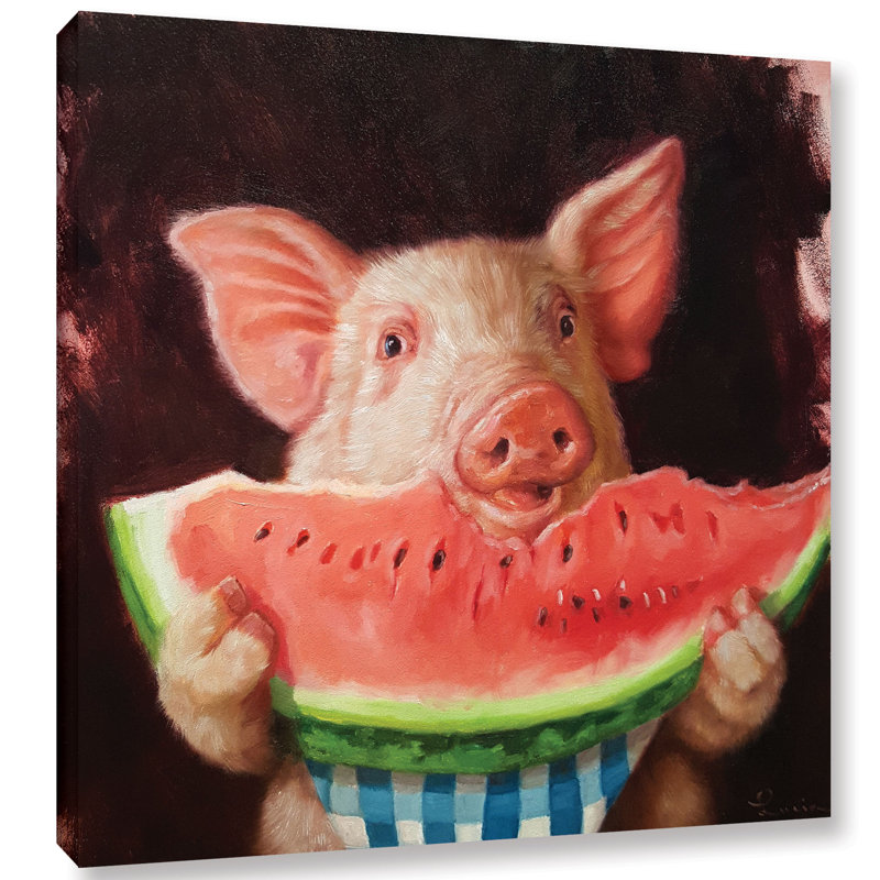 «Poynor Pig Out», reproduction d'art sur toile, H 14 po x l 14 po x P 2 po
