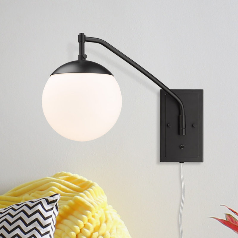 Applique murale articulée 1 lumière Glenn, Noir mat