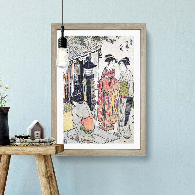 Enmei Jizo by Torii Kiyonaga - Picture Frame Painting Print, 65cm H x 48cm W x 2cm D, Oak Framed