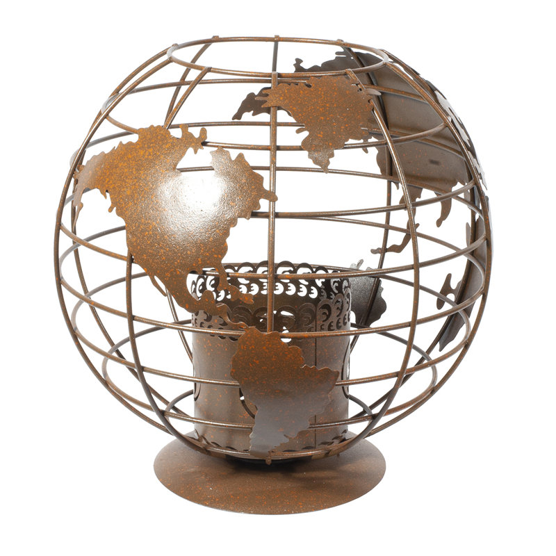 EchoFlame Metal Ethanol Outdoor Tabletop Fireplace, Rust