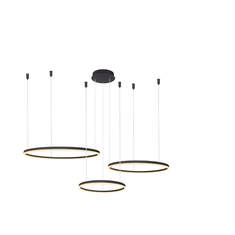 - Light LED Crystal Pendant, Black, Black