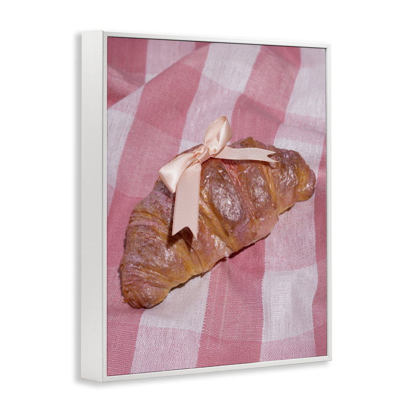 Glam Ribbon Croissant, giclée encadrée, design par Lish Creative, 30 x 24, Coastal White Giclee Framed