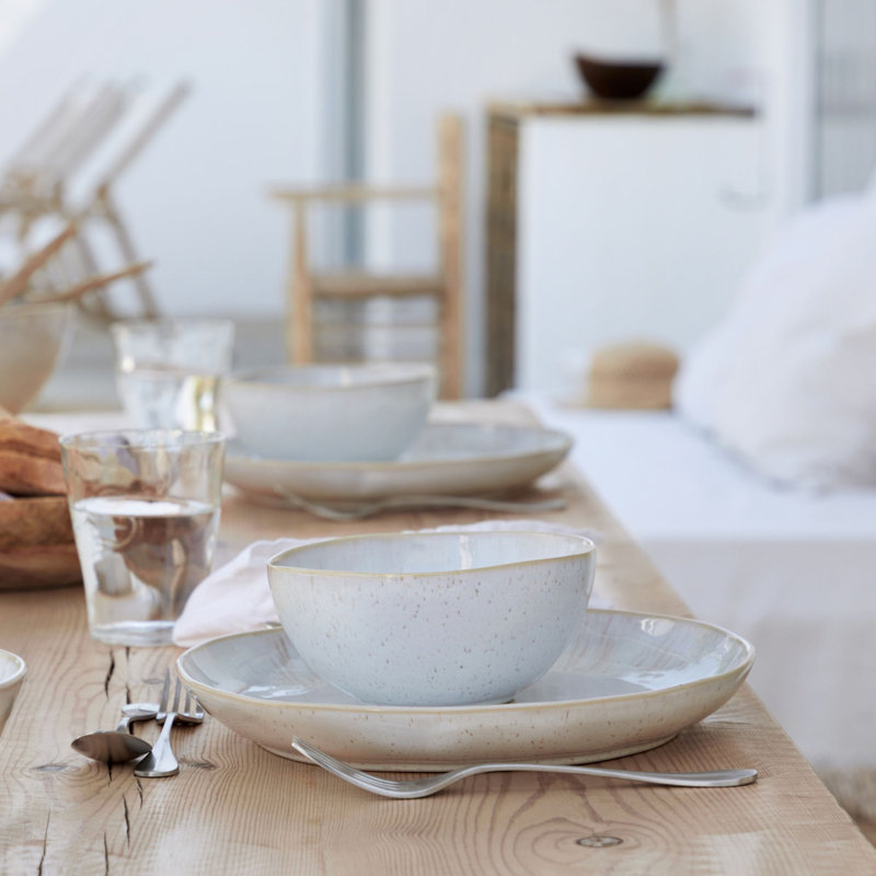 Livia Stoneware Dinnerware Set, White