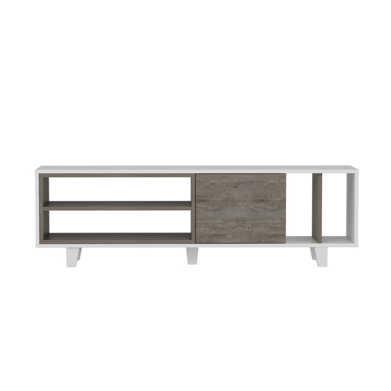 Tolbert Unfinished TV Stand for TVs up to 70", White/Wenge