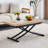 43.3" Convertible Coffee-to-Dining Table with Folding Top and Adjustable X-Lift Base-1452344787-1446065156