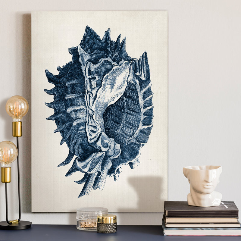 «Coastal Collection in Indigo I», reproduction d'art sur toile tendue, H 12 po x l 8 po x P 1 po