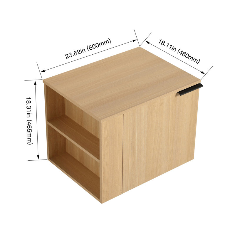 Armoire de salle de bain à cadre en bois, armoire de rangement, Chêne