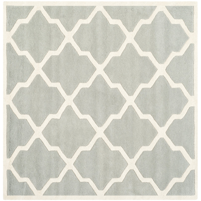 Carolene Hand Tufted Wool Geometric Rug, Square 7'
